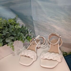Elegant White Braided Sandals